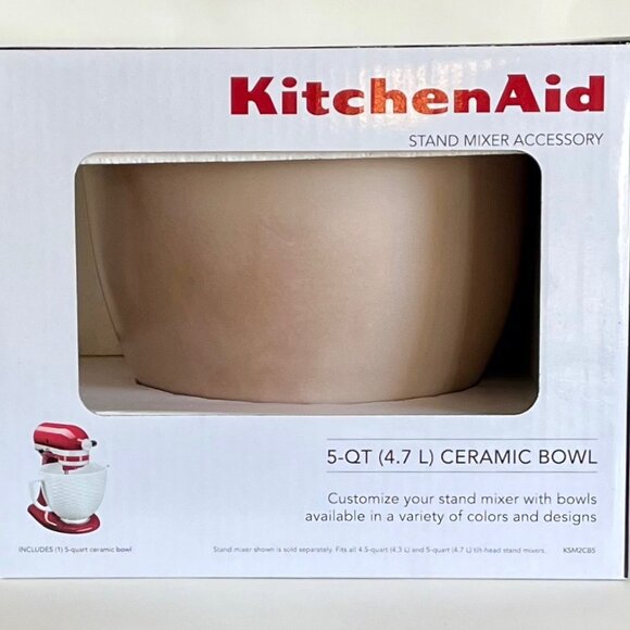 BRAND NEW IN BOX! KitchenAid 5 Qt Quart Fired Clay Ceramic Bowl KSM2CB5PFC - Picture 6 of 9
